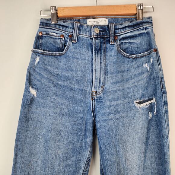 Abercrombie & Fitch Curve Love The Ankle Straight Ultra High Rise Jeans 2/26R - Picture 2 of 7